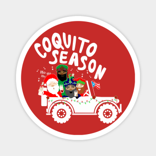 Puerto Rican Coquito Season Christmas Chinchorreo Santa Three Kings White Magnet